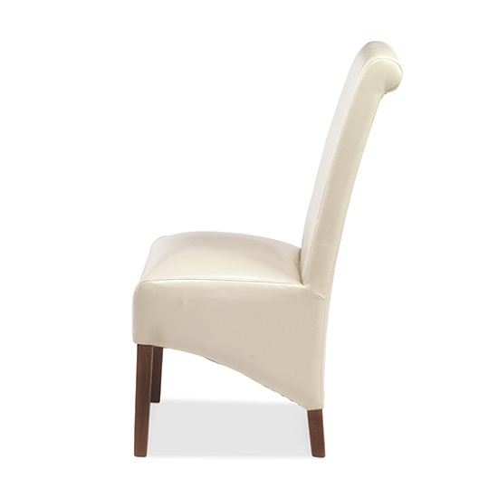 Payton Dining Chair In Beige Bonded Leather And Dark Legs_2