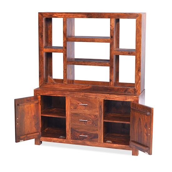 Payton Wooden Display Cabinet Wide In Sheesham Hardwood_2