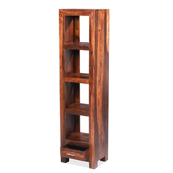 Payton Wooden Slim Bookcase In Sheesham Hardwood_2