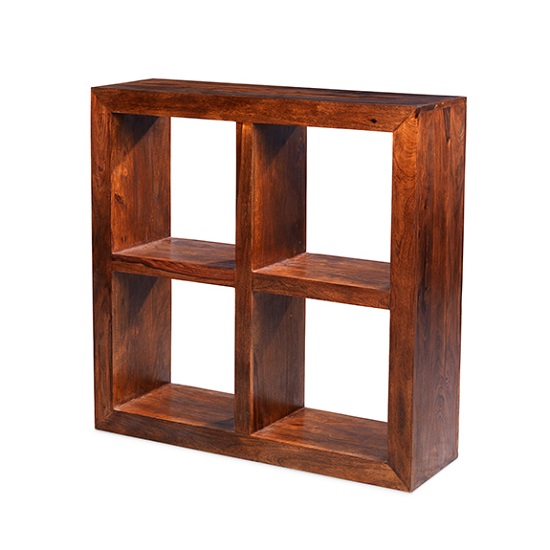 Photo of Payton wooden display stand square in sheesham hardwood