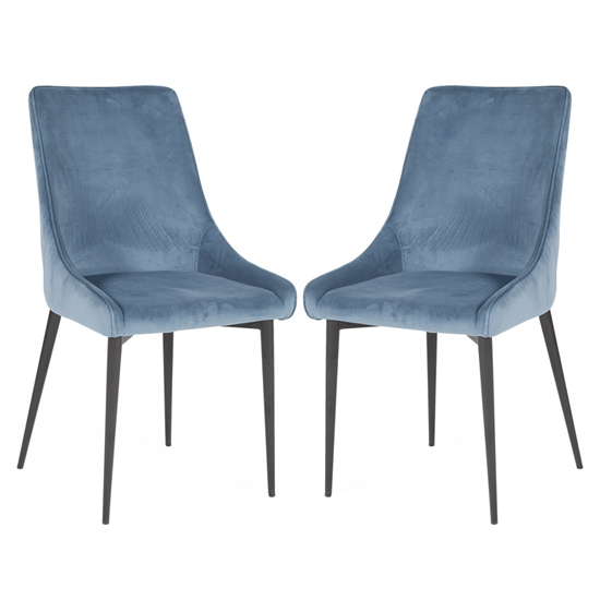 Payton Teal Velvet Dining Chairs With Metal Legs In Pair