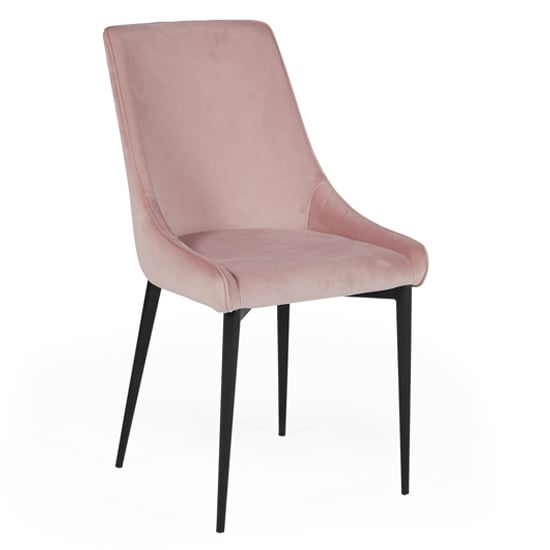 Product photograph of Payton Velvet Dining Chair With Metal Legs In Blush from Furniture in Fashion