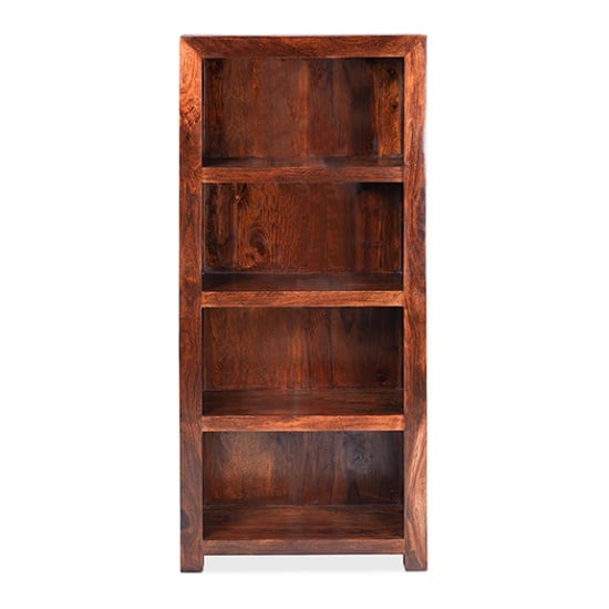 Payton Wooden Bookcase Wide In Sheesham Hardwood_2