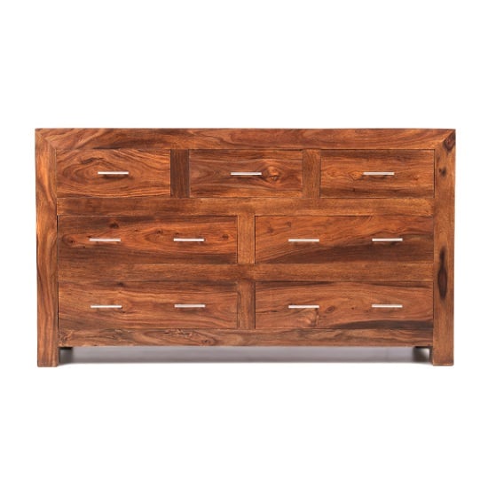 Payton Chest Of Drawers Wide In Sheesham Hardwood With 7 Drawers_4
