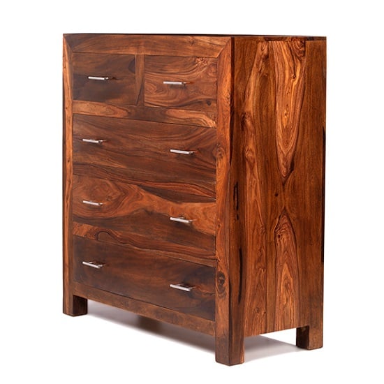 Payton Chest Of Drawers In Sheesham Hardwood With 5 Drawers_3