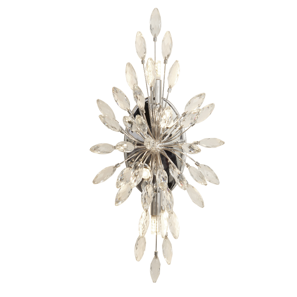 Read more about Peacock 4 light clear crystal wall light in chrome