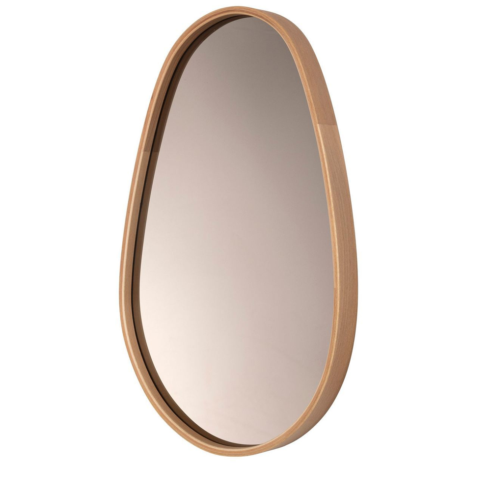 Pear Glass Wall Mirror with Solid Oak Wood Frame