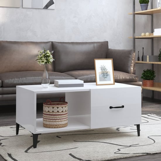 Read more about Pearl high gloss coffee table with 1 flap in white