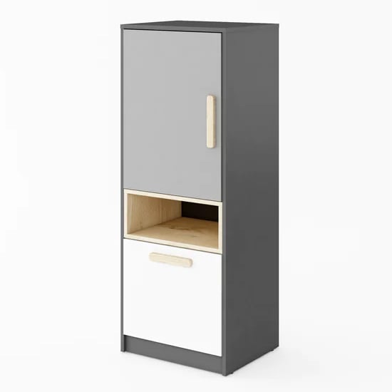 Product photograph of Pearl Kids Wooden Sideboard With 1 Door 1 Drawer In Graphite from Furniture in Fashion