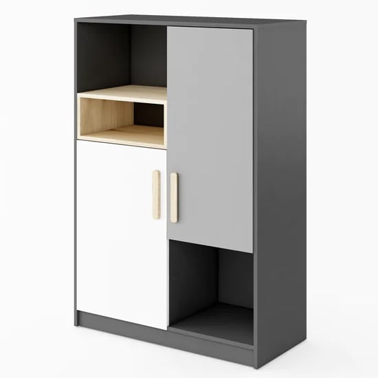 Product photograph of Pearl Kids Wooden Sideboard With 2 Doors In Graphite from Furniture in Fashion