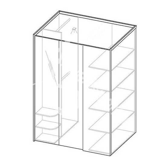 Pearl Kids Wooden Walk-In Wardrobe Left 2 Doors In Graphite