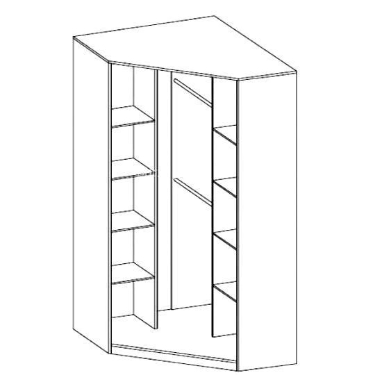 Pearl Kids Wooden Wardrobe Corner With 2 Doors In Graphite