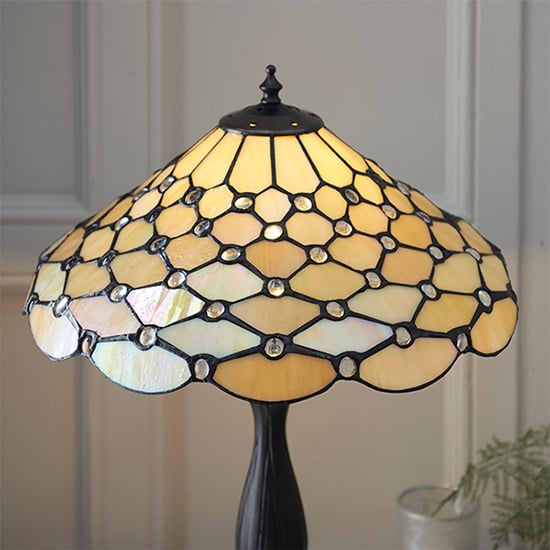 Pearl Medium Tiffany Glass Table Lamp In Bronze_2