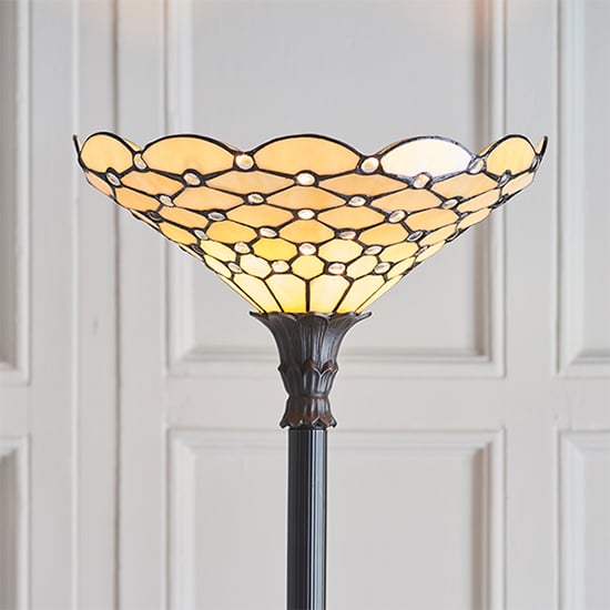 Pearl Tiffany Glass Uplighter Floor Lamp In Bronze_2