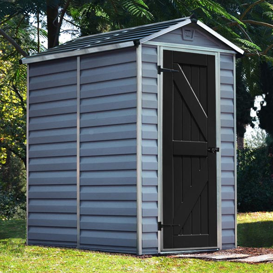 Photo of Peaslake skylight plastic 4x6 deco apex shed in grey