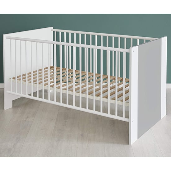 Peco Wooden Baby Cot Bed In White And Light Grey_2