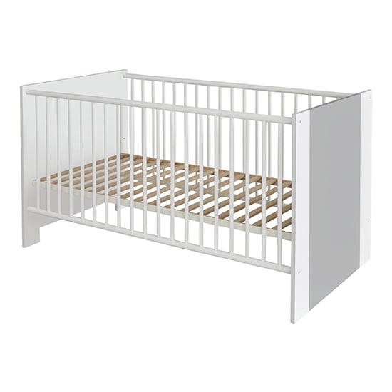 Peco Wooden Baby Cot Bed In White And Light Grey_3