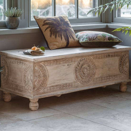 Read more about Pecos mango wood hallway storage bench in natural