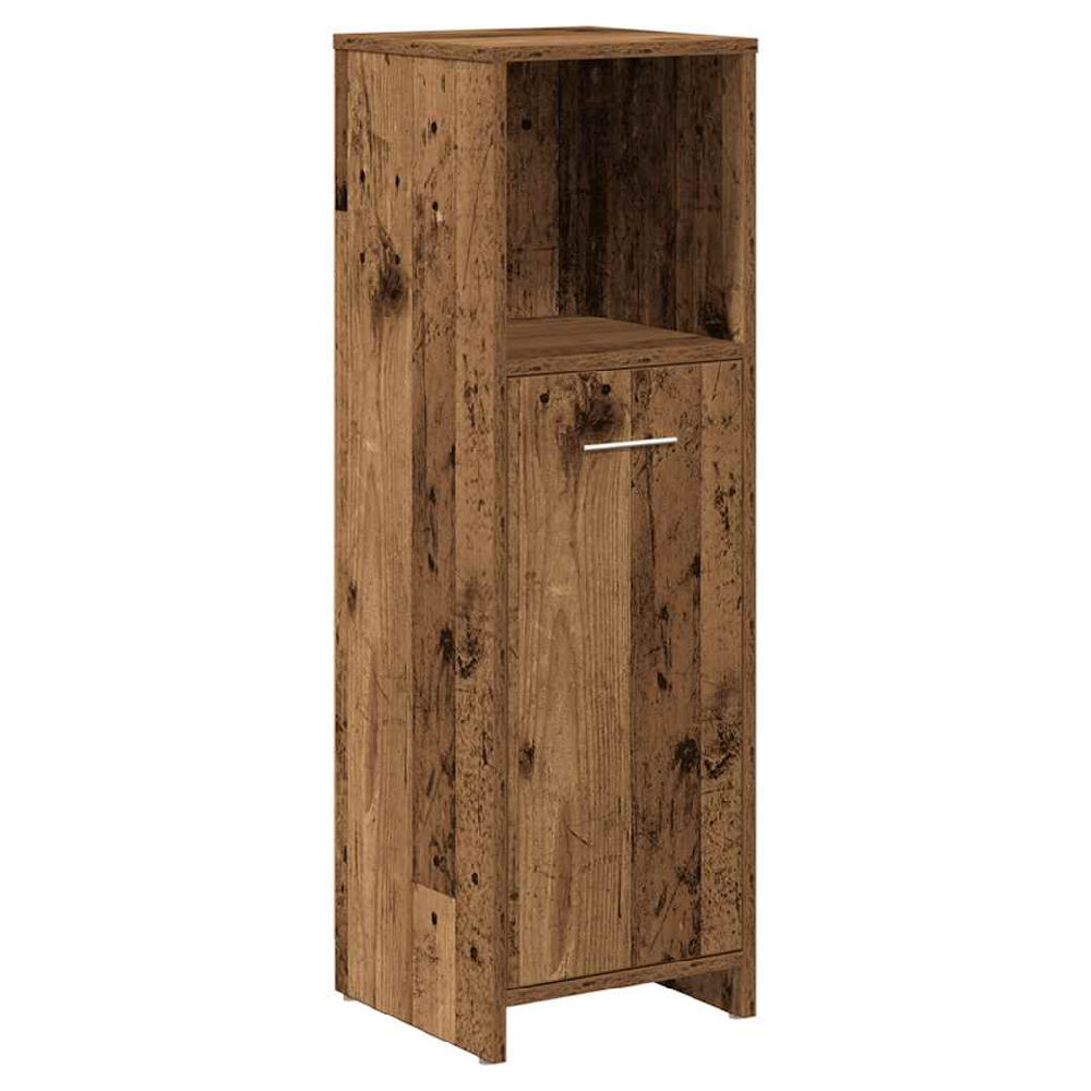 Pecos Wooden 3 Piece Bathroom Furniture With Mirror In Brown Oak