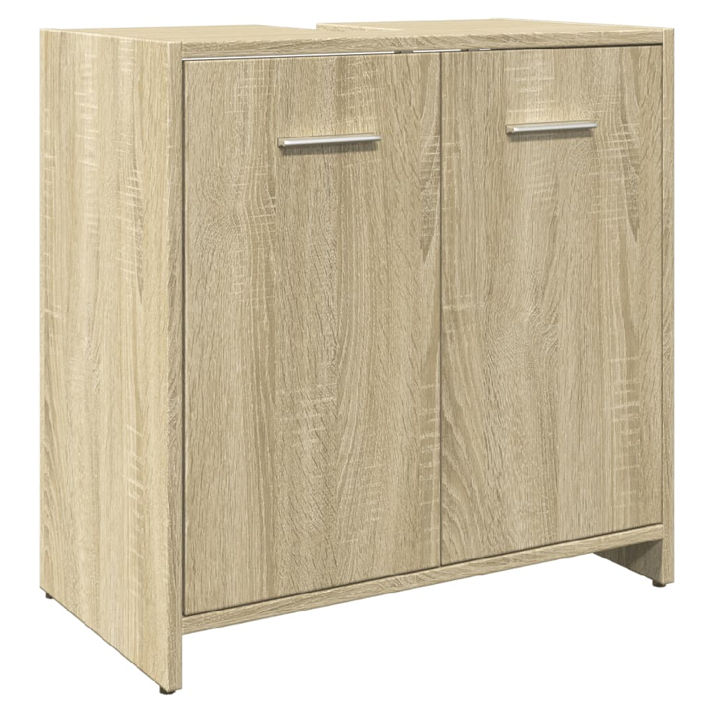 Pecos Wooden 3 Piece Bathroom Furniture With Mirror In Sonoma Oak
