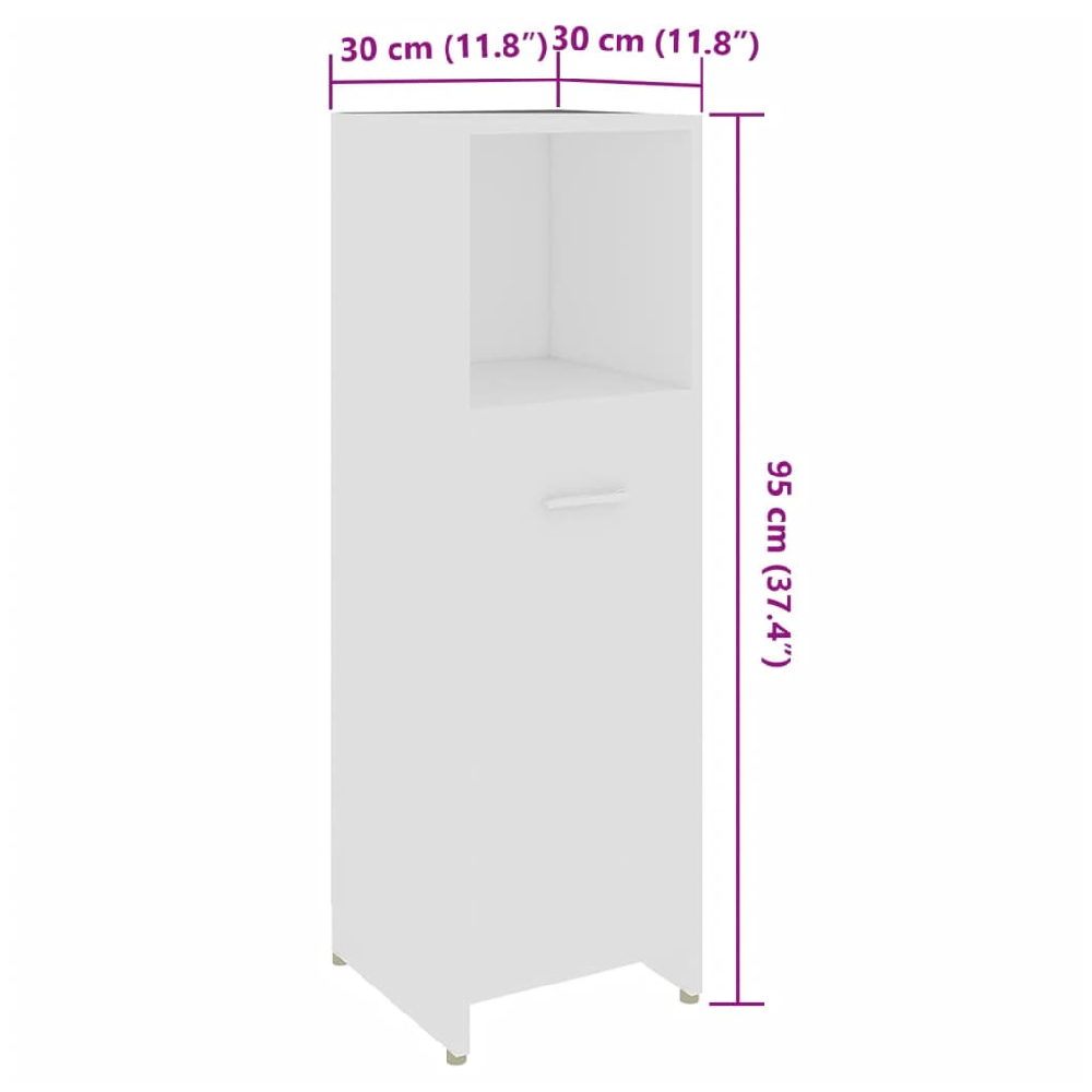 Pecos Wooden 3 Piece Bathroom Furniture With Mirror In White