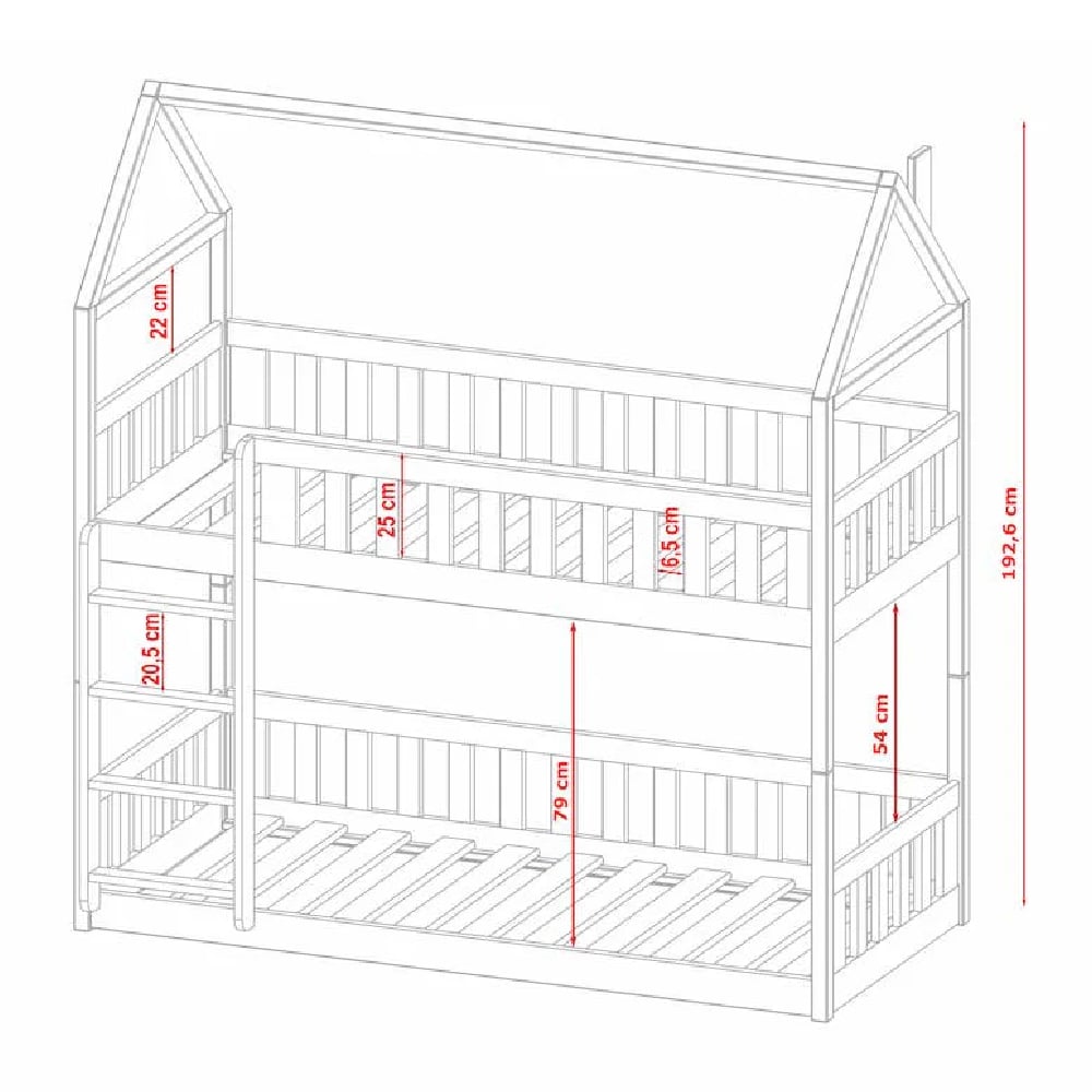 Pecos Wooden Bunk Bed With Bonnell Mattress In White