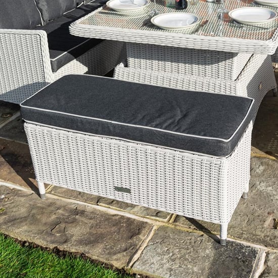 Peebles Corner Sofa With Dining Set And Benches In Putty Grey