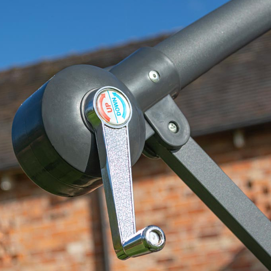 Peebles Fabric Overhang Parasol With Powder Coat Steel Frame