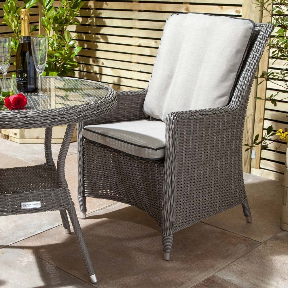 Peebles Glass Top Garden Bistro Set With Cushion In Natural