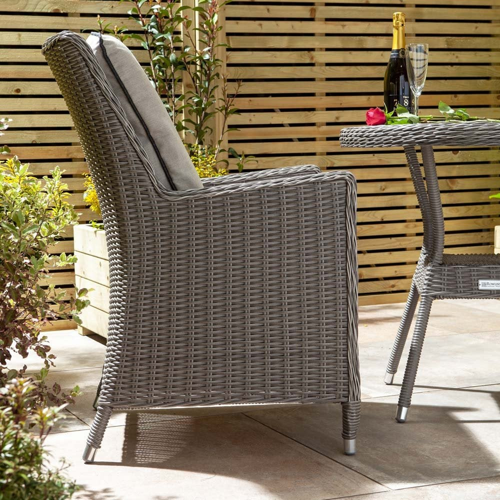 Peebles Glass Top Garden Bistro Set With Cushion In Natural