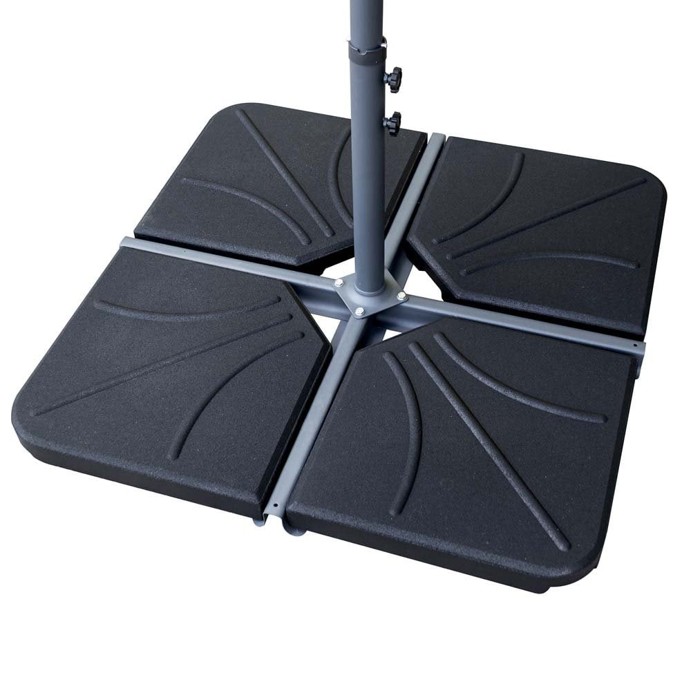 Peebles Polyester Fabric Garden Half Parasol In Grey