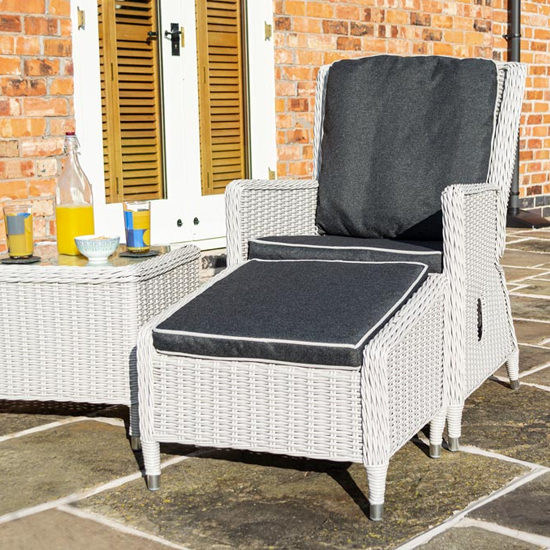 Peebles Reclining Lounger Set With Footstools In Putty Grey