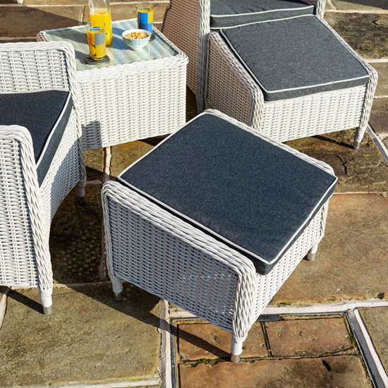 Peebles Reclining Lounger Set With Footstools In Putty Grey