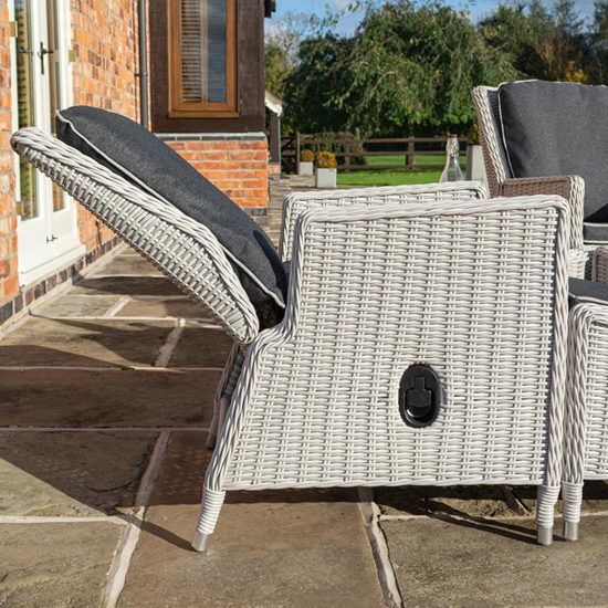 Peebles Reclining Lounger Set With Footstools In Putty Grey