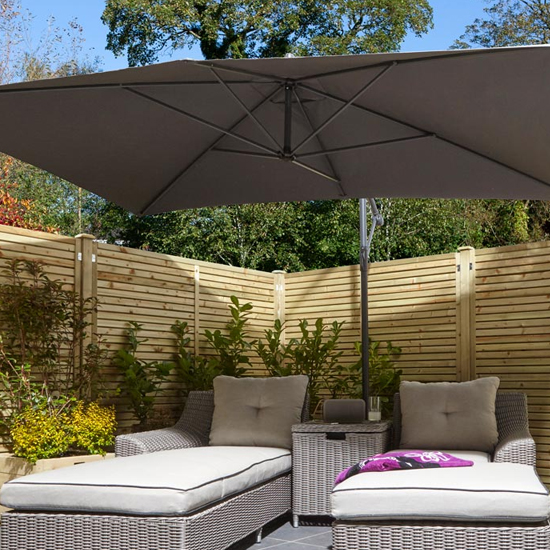 Peebles Rectangular Fabric Overhang Parasol With Steel Frame_2