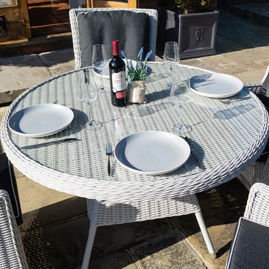 Peebles Round Dining Table With 4 Chairs In Putty Grey_2