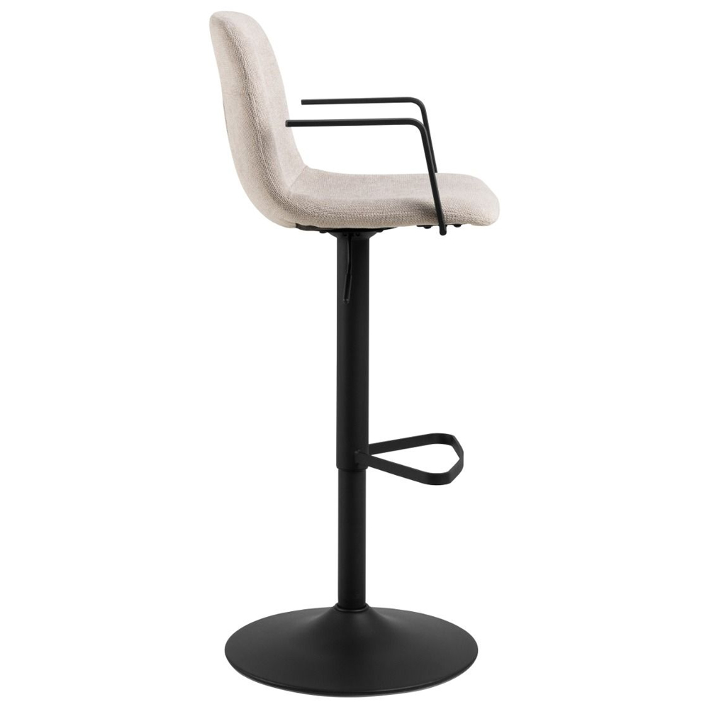 Peekskill Beige Fabric Bar Stools With Metal Base In Pair