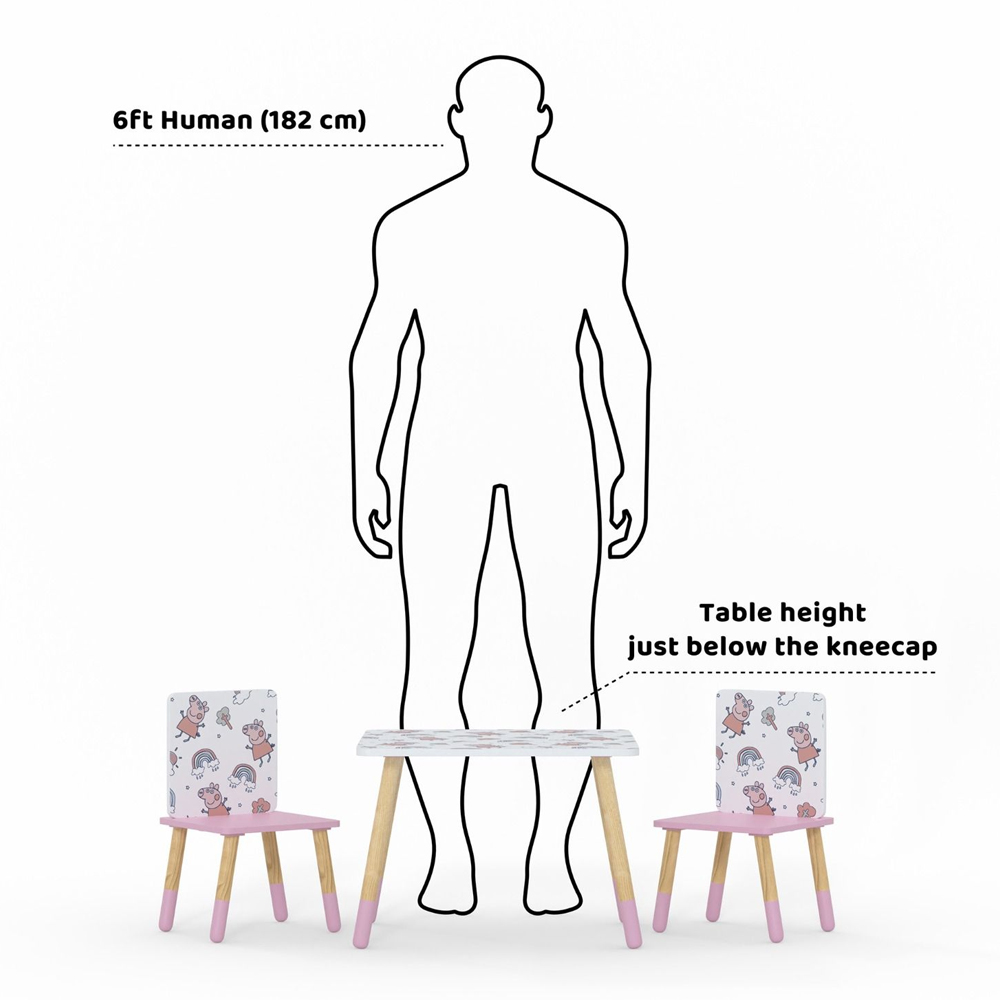Peekskill Wooden Kids Table And 2 Chairs In Pink And White