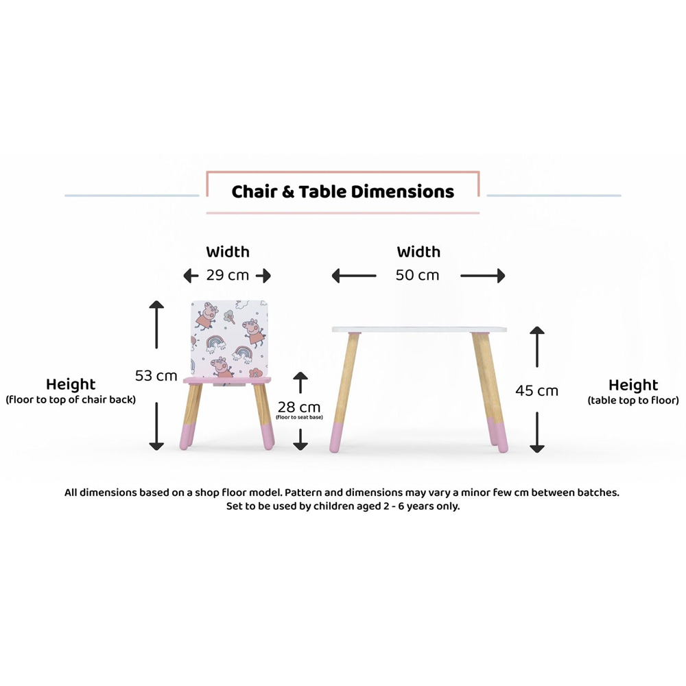 Peekskill Wooden Kids Table And 2 Chairs In Pink And White