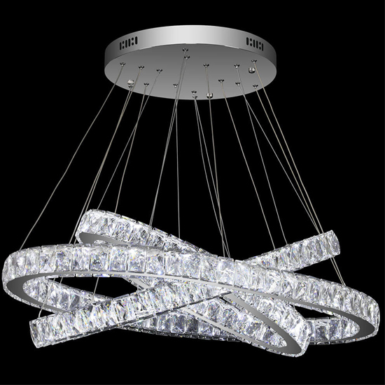 Product photograph of Peigi 3 Round Rings Chandelier Ceiling Light In Chrome from Furniture in Fashion