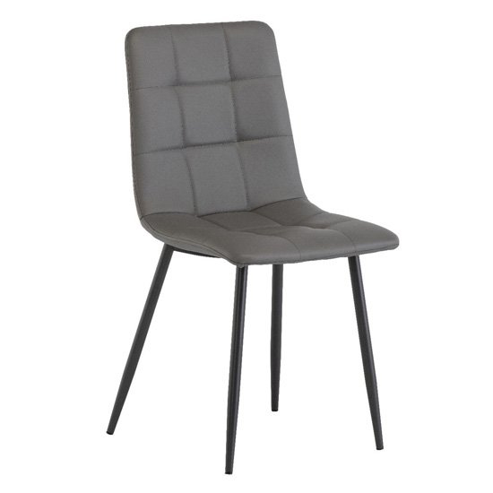 Pekato 107cm Dark Grey Dining Table With 4 Virti Grey Chairs_3