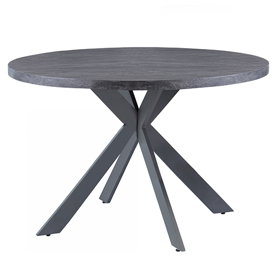 Pekato 120cm Dark Grey Dining Table 4 Jacinta Graphite Chairs_2