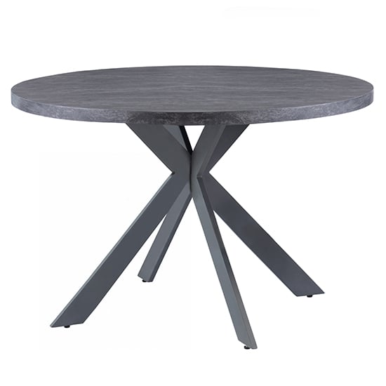 Pekato Round 120cm Wooden Dining Table In Dark Grey