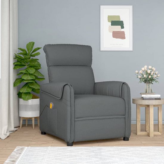 Pekin Fabric Massage Recliner Chair In Dark Grey_1