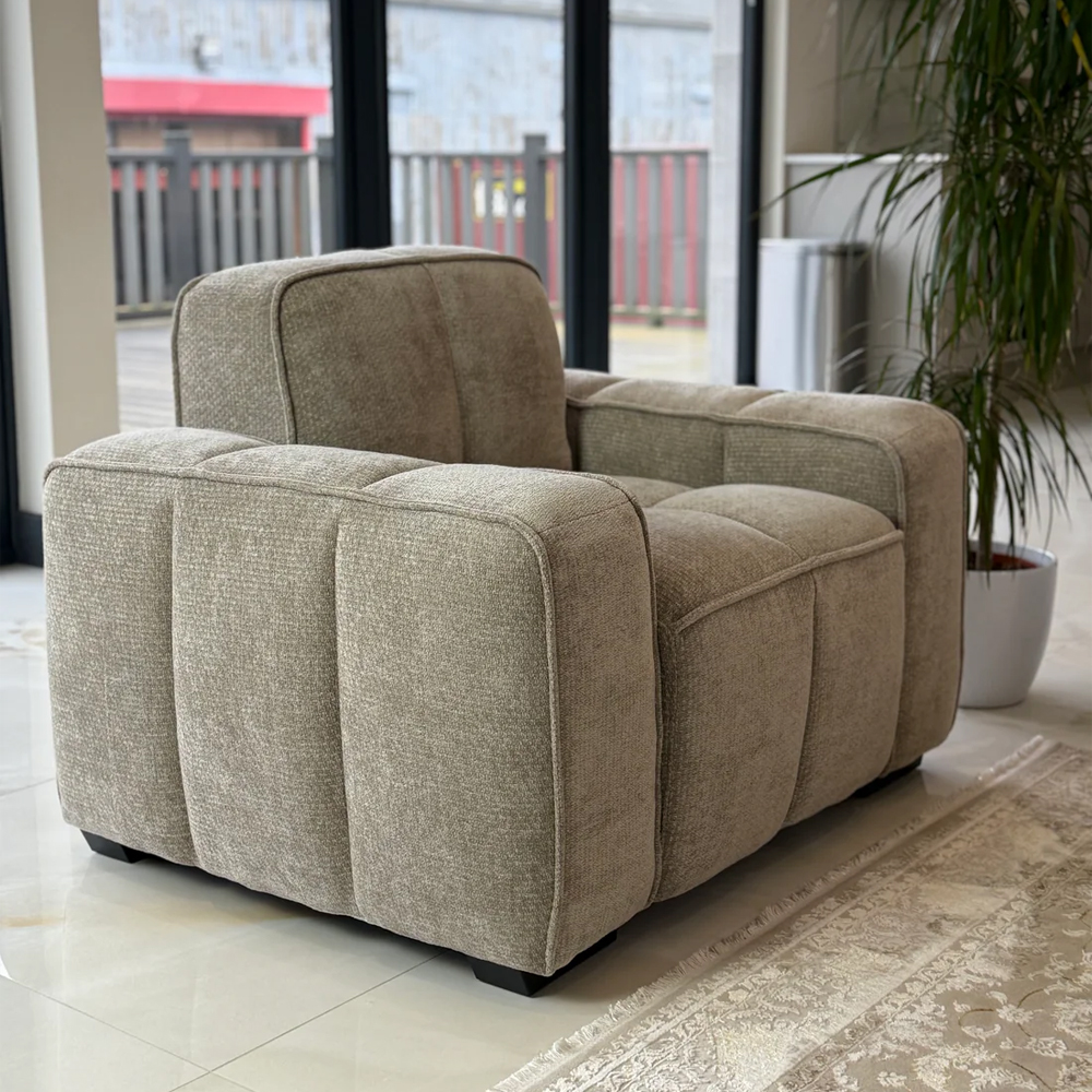 Pelaro Fabric 1 Seater Sofa in Beige