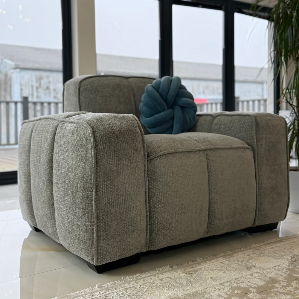 Pelaro Fabric 1 Seater Sofa in Grey