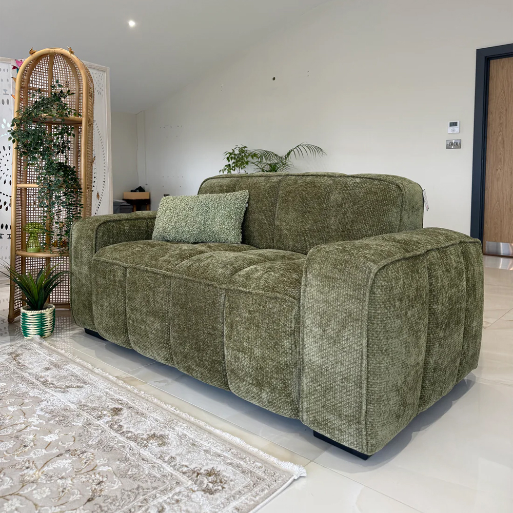 Pelaro Fabric 2 Seater Sofa in Olive Green