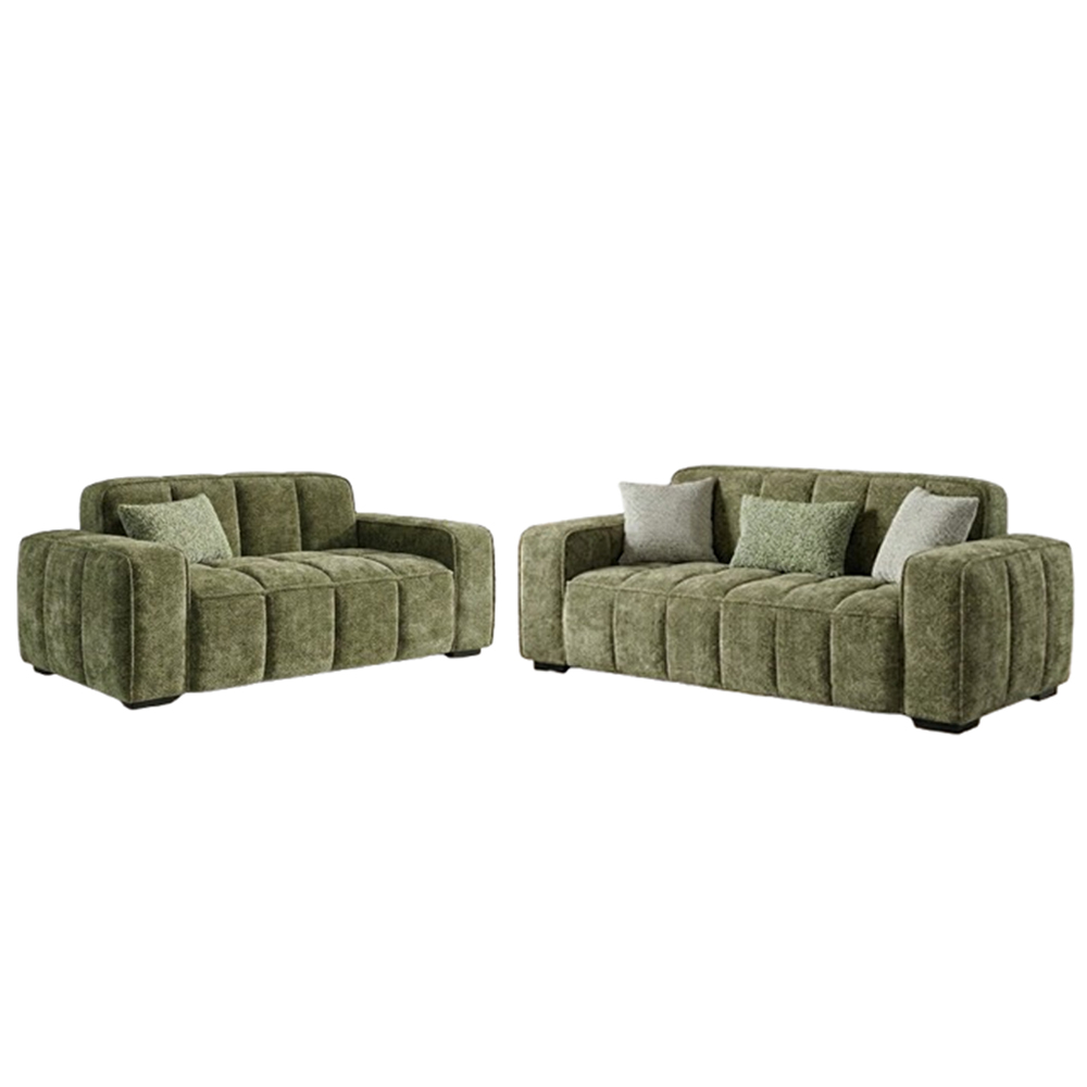 Pelaro Fabric 3+2 Seater Sofa in Olive Green