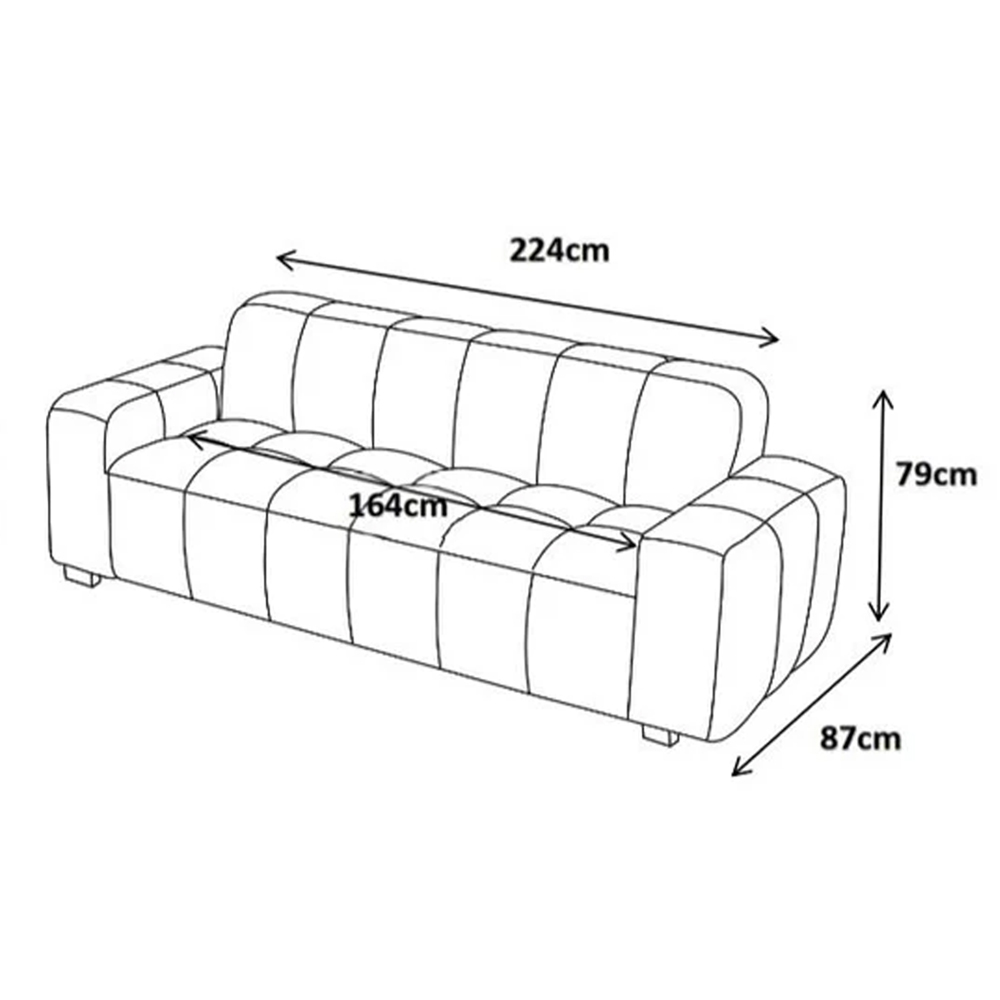 Pelaro Fabric 3 Seater Sofa in Beige