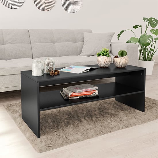 Photo of Peleg rectangular wooden coffee table in black